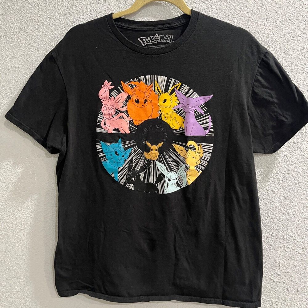 2023 Pokémon Black Shirt - Large, Trendy Graphic Tee for Fans